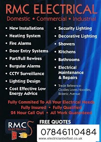 RMC ELECTRICAL electrician belfast 24 hour rewires showers lights sockets 224820 Image 9